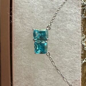 Bomb Party Aquamarine and Rhodium necklace